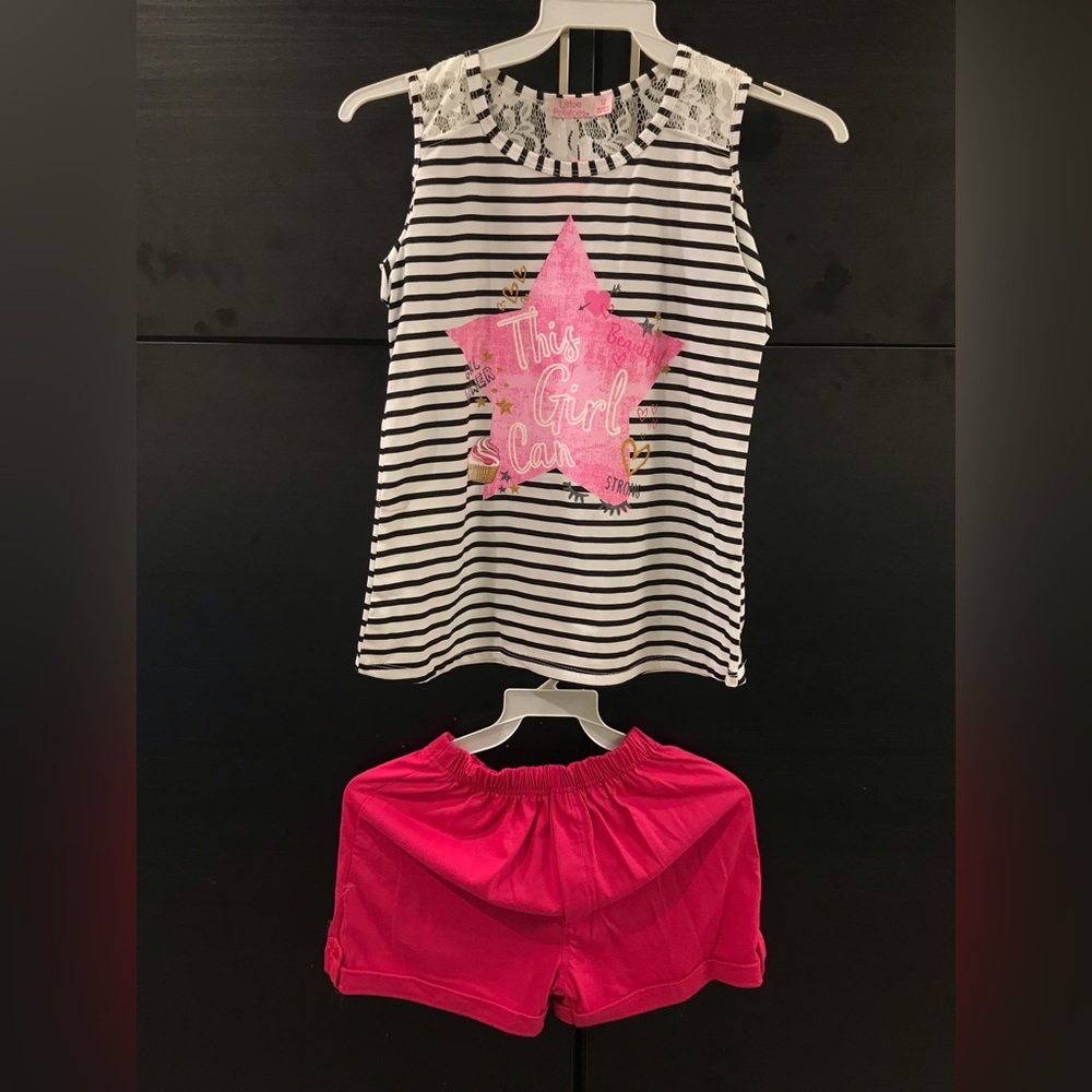 Little Girls Off Shoulder Tops Short 2 Pieces Party Summer Clothing Short Set